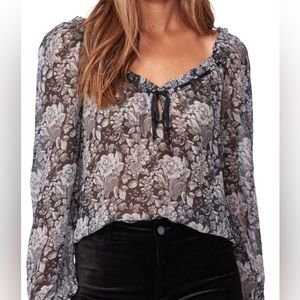 Paige Lana Tie Neck Silk Blouse Sz XL